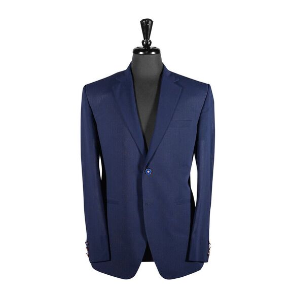 Mens Blazer Navy Blue 2 Button Formal Slim Suit Jacket Wedding Sport Coat 40R